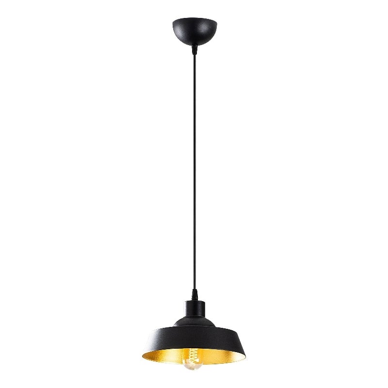 Maklaine Industrial Metal Chandelier with E27 Socket in Black