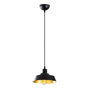 Maklaine Industrial Metal Chandelier with E27 Socket in Black