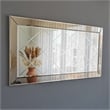 Maklaine Modern Rectangular Wall Mirror with MDF Frame in Silver