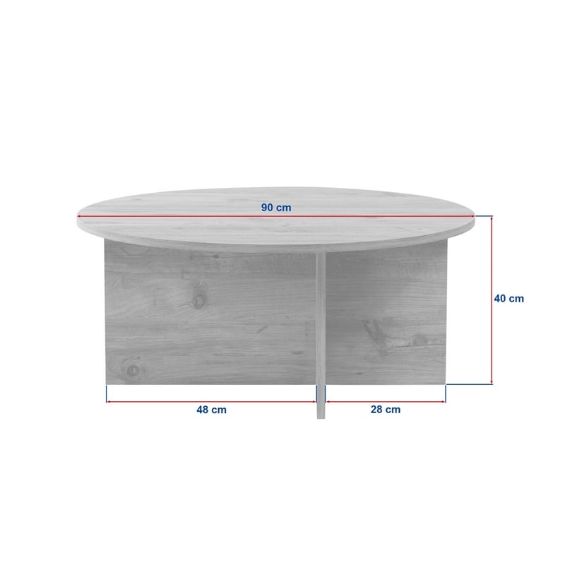 Maklaine Square Coffee Table with Sturdy Build in Sapphire Oak
