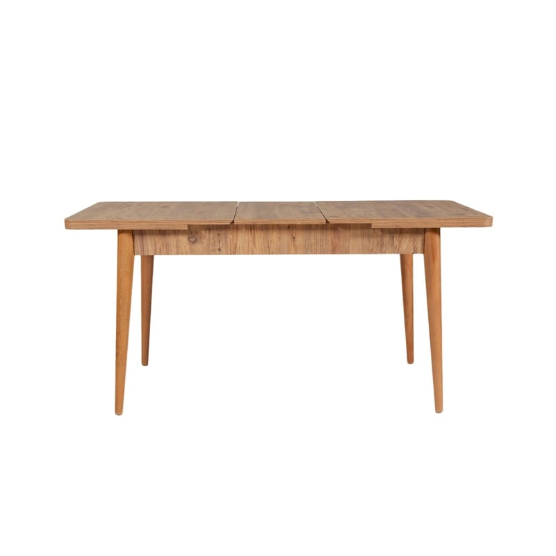 Maklaine Extendable Dining Table with Hornbeam Legs in Atlantic Pine