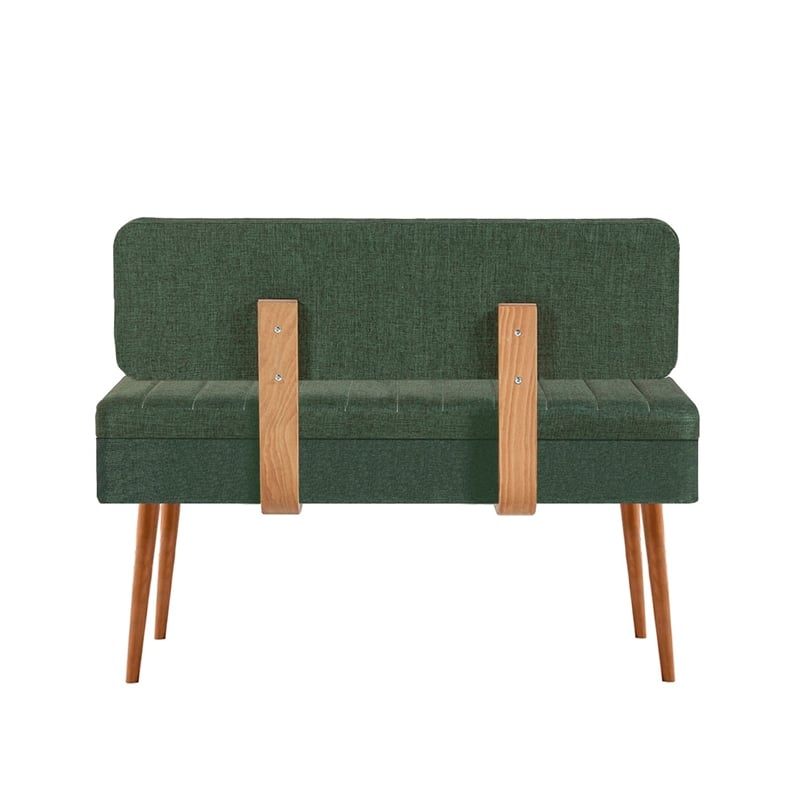 Maklaine Storage Bench with PVC Legs in Atlantic Pine and Green