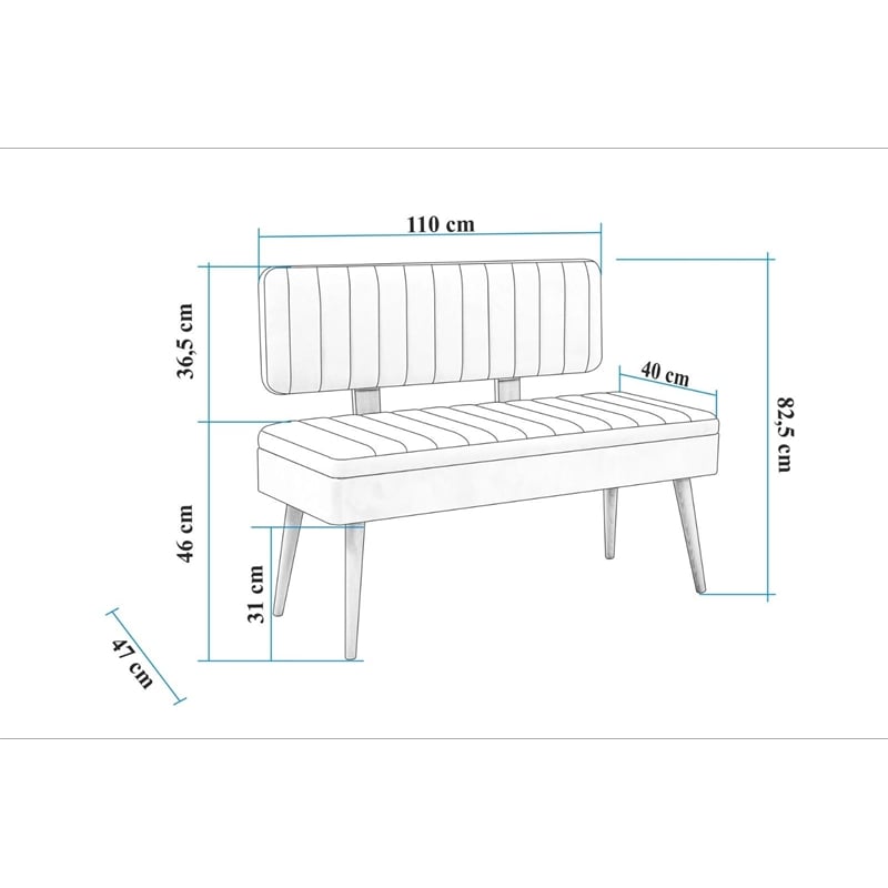 Maklaine Storage Bench with PVC Legs in Atlantic Pine and Green