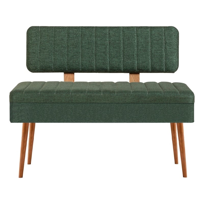 Maklaine Storage Bench with PVC Legs in Atlantic Pine and Green