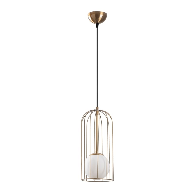 Maklaine Adjustable Vintage Chandelier with E27 in Brass and White