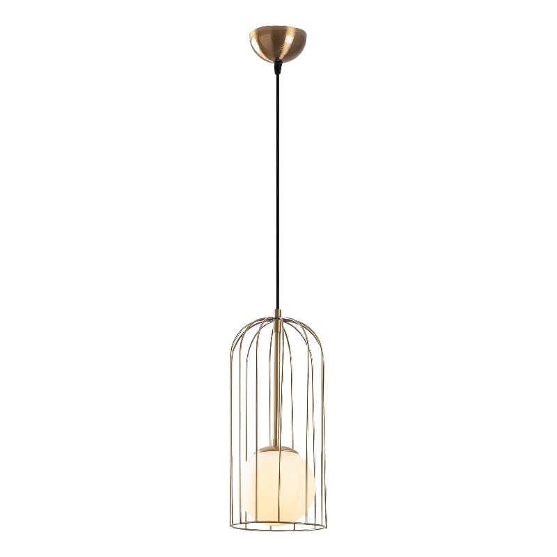 Maklaine Adjustable Vintage Chandelier with E27 in Brass and White