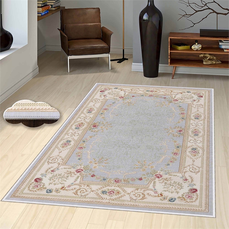 Maklaine 3D Printed Non-Slip Carpet 180 x 280 in Multi-Color