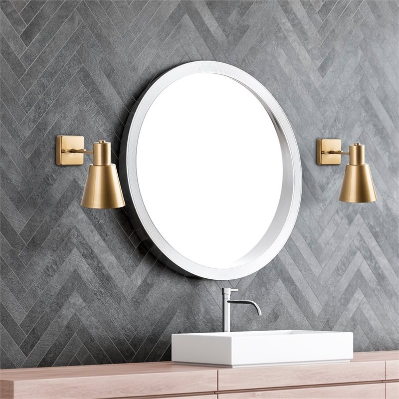Maklaine Modern Metal Wall Lamp with Glass Cap and E27 Socket in Gold