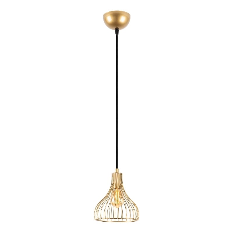Maklaine Adjustable Metal Chandelier with E27 Socket in Gold