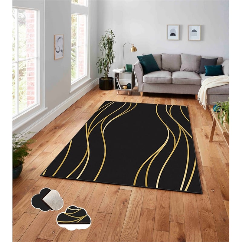 Maklaine Machine Washable Velvet Carpet 180 x 280 in Multi-Color