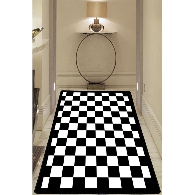 Maklaine Plush Non-Slip Digital Print Carpet 80 x 200 in Multi-Color