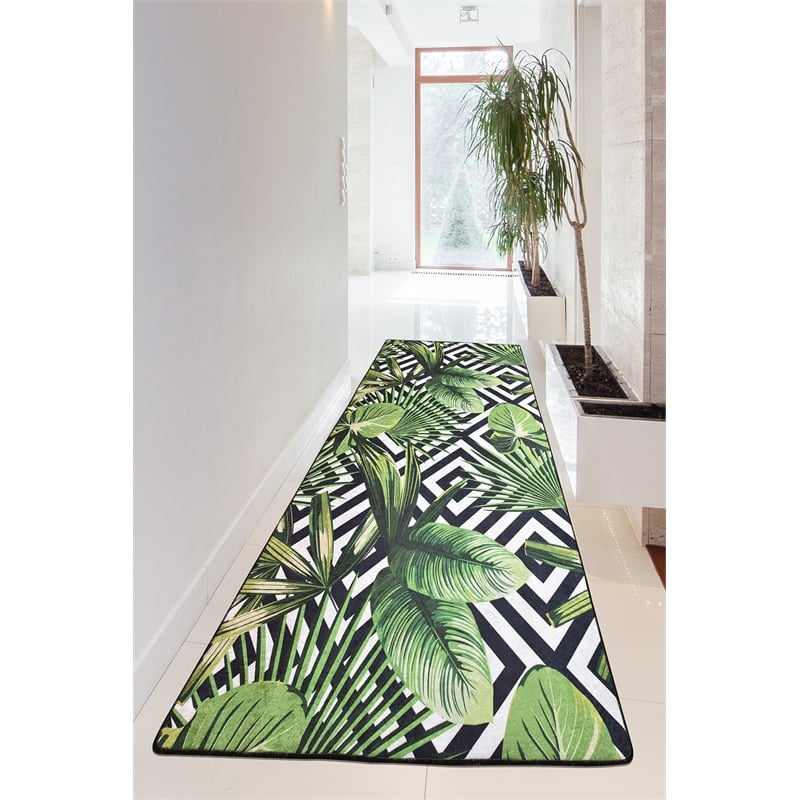 Maklaine Woven Digital Print Hall Carpet 100 x 300 in Multi-Color