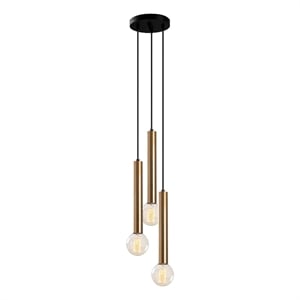 Maklaine Adjustable Vintage Metal Chandelier with 3 E27 in Brass