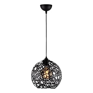 Maklaine Adjustable Iron Chandelier with E27 Socket in Black