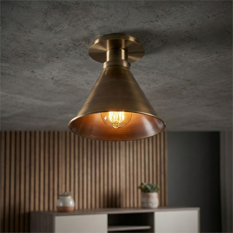 Maklaine Sleek Modern Metal Chandelier with E27 Socket in Copper