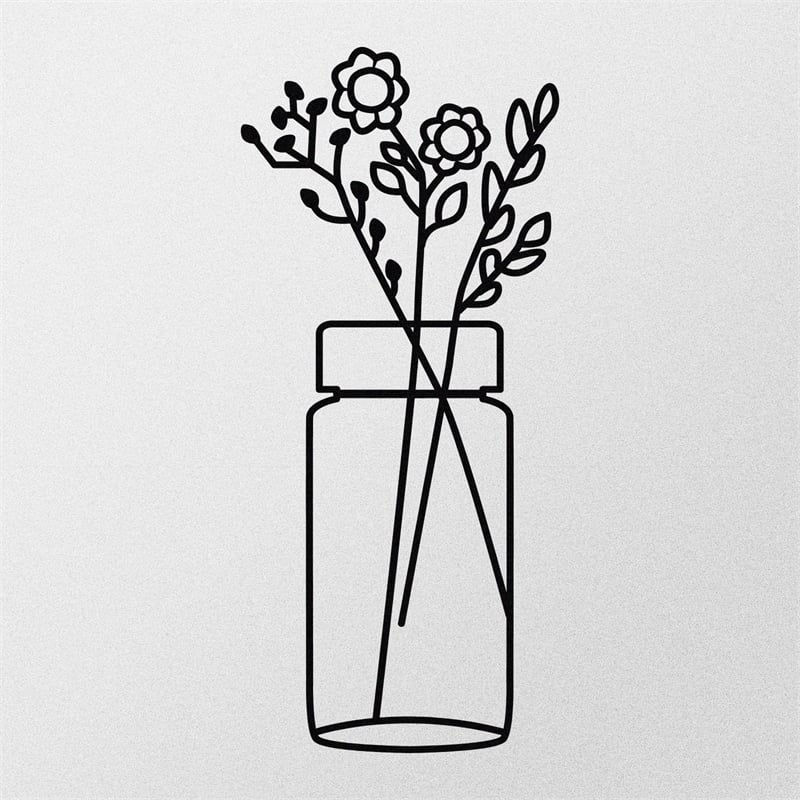 Maklaine 27 x 23.62 in Flower Decorative Metal Wall Accessory in Black