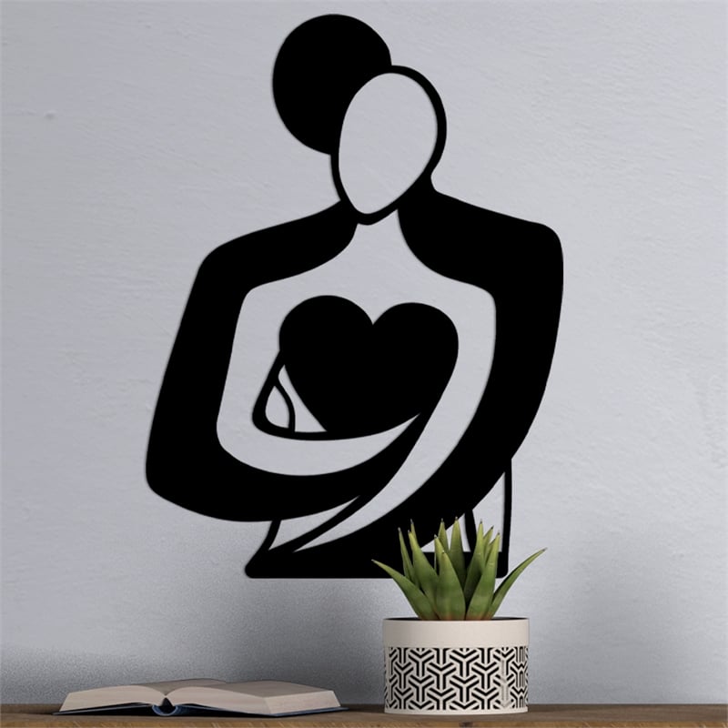 Maklaine 27.56 in Love Decorative Metal Wall Accessory in Black