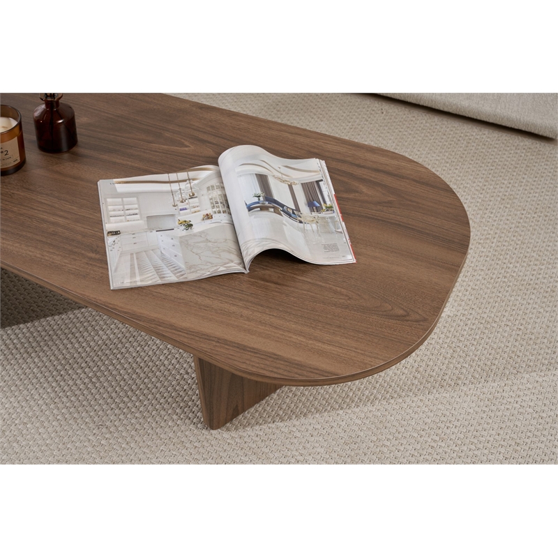 Maklaine Rectangular Coffee Table with Sturdy Build in Venezia Walnut