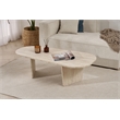 Maklaine Rectangular Coffee Table with Sturdy Build in Travertine