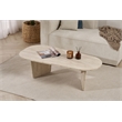 Maklaine Rectangular Coffee Table with Sturdy Build in Travertine