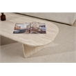 Maklaine Rectangular Coffee Table with Sturdy Build in Travertine