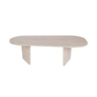 Maklaine Rectangular Coffee Table with Sturdy Build in Travertine