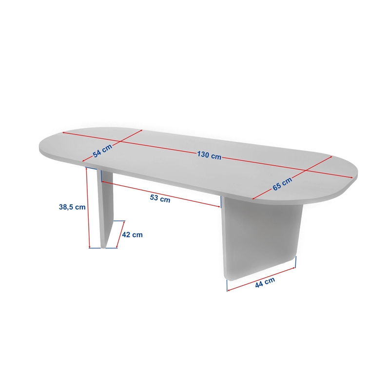 Maklaine Rectangular Coffee Table with Sturdy Build in Travertine