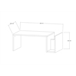 Maklaine Modern Coffee Table with Lower Storage Shelf in Travertine