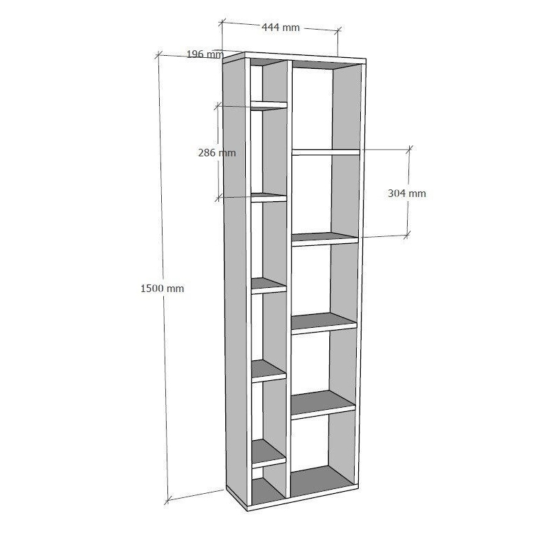 Maklaine Tall Bookshelf with Numerous Shelves in Sapphire Oak