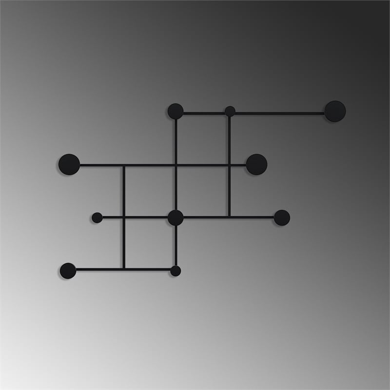Maklaine Durable Metal Wall Hook Rail for Coats and Bags in Black