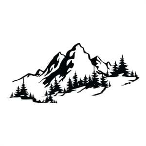 Maklaine 67 x 11.81 in Mountain Metal Wall Accessory in Black