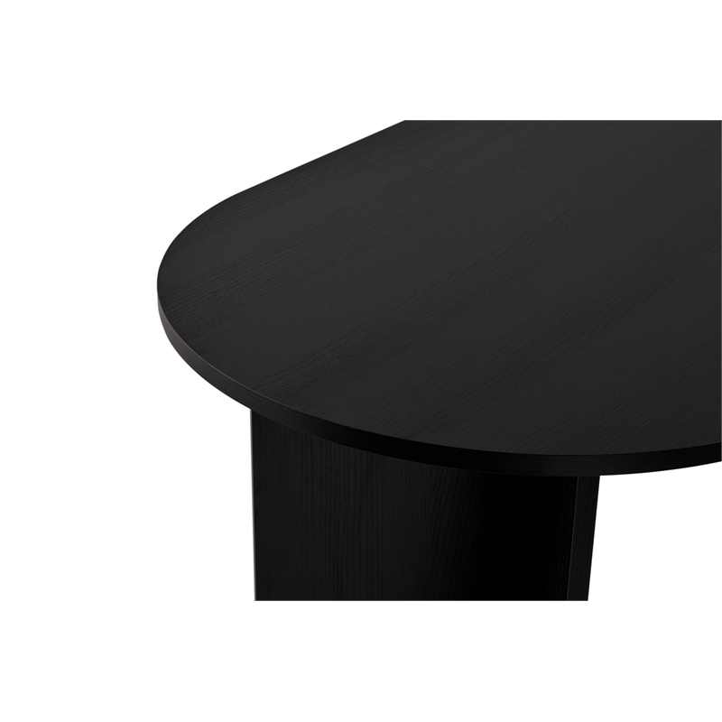 Maklaine Rectangular Dining Table with Sturdy Build in Wood Black