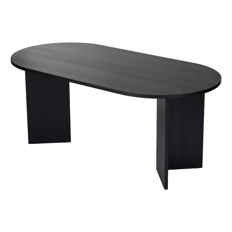 Maklaine Rectangular Dining Table with Sturdy Build in Wood Black