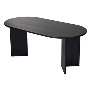 Maklaine Rectangular Dining Table with Sturdy Build in Wood Black