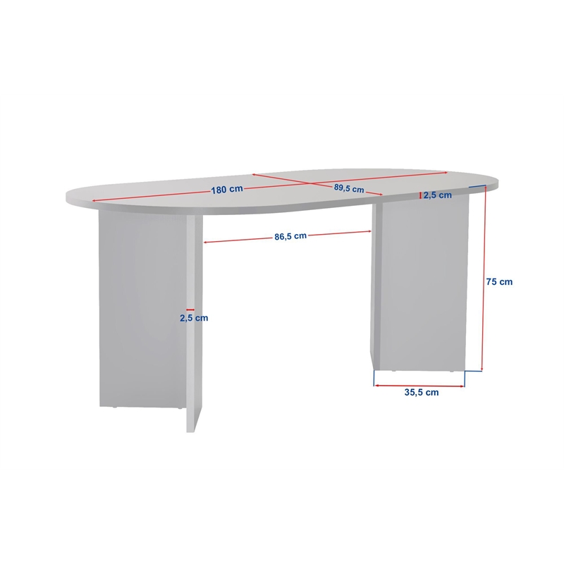 Maklaine Rectangular Dining Table with Marble Look in Travertine