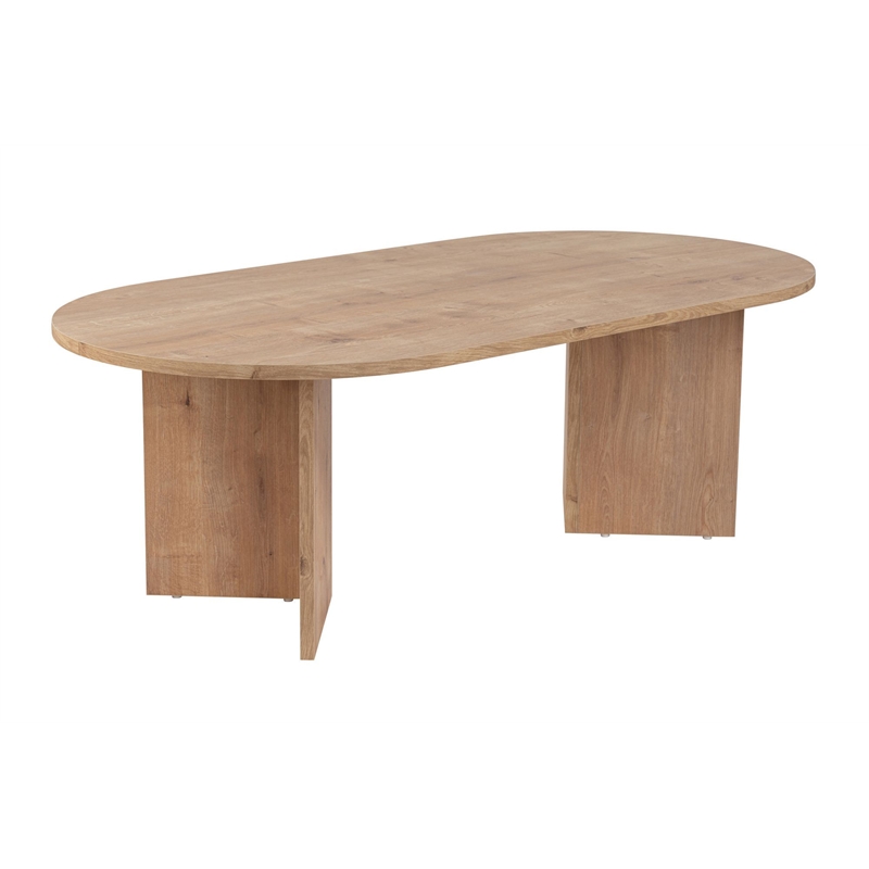 Maklaine Modern Coffee Table with Sturdy Build in Sapphire Oak