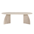 Maklaine Rectangular Coffee Table with Sturdy Build in Travertine