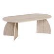 Maklaine Rectangular Coffee Table with Sturdy Build in Travertine