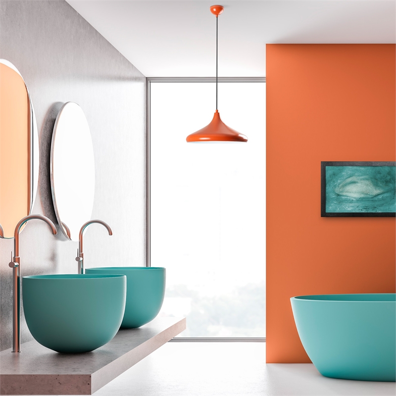 Maklaine Adjustable Metal Chandelier with E27 Socket in Orange