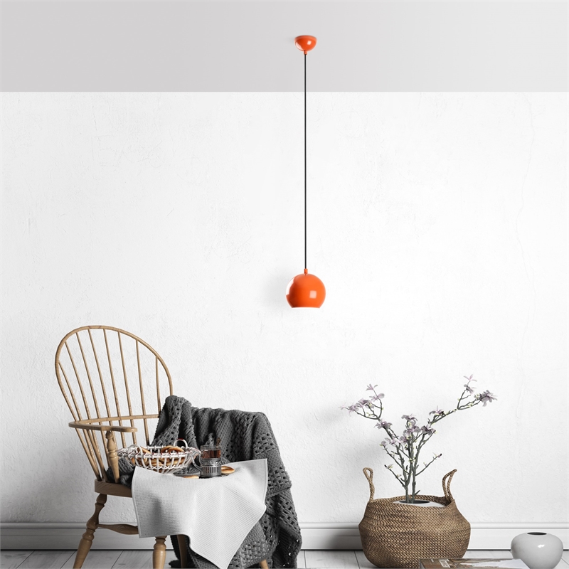 Maklaine Adjustable Metal Chandelier with E27 Socket in Orange