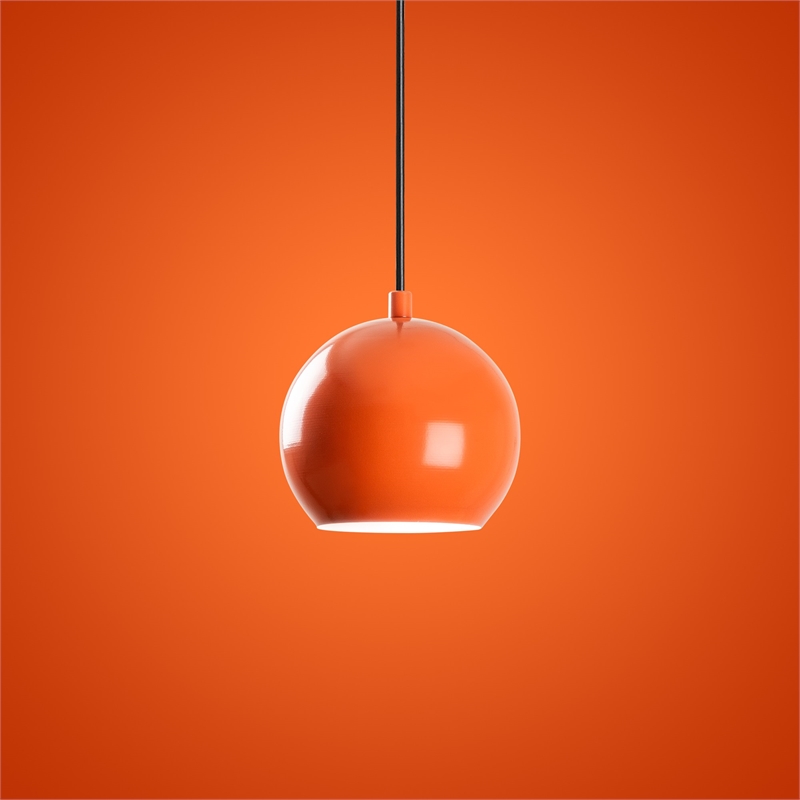 Maklaine Adjustable Metal Chandelier with E27 Socket in Orange