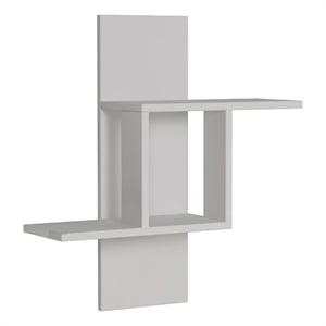 Maklaine Modern Scandinavian Wall Shelf with Sleek Design in White