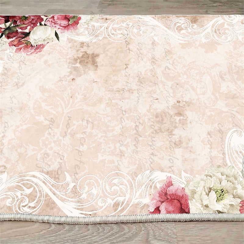 Maklaine Velvet Non-Slip Hall Carpet 100 x 150 in Multi-Color