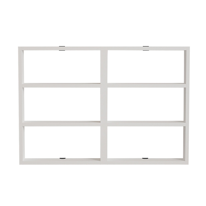 Maklaine Hexagonal Wall Shelf with Multiple Shelves in White