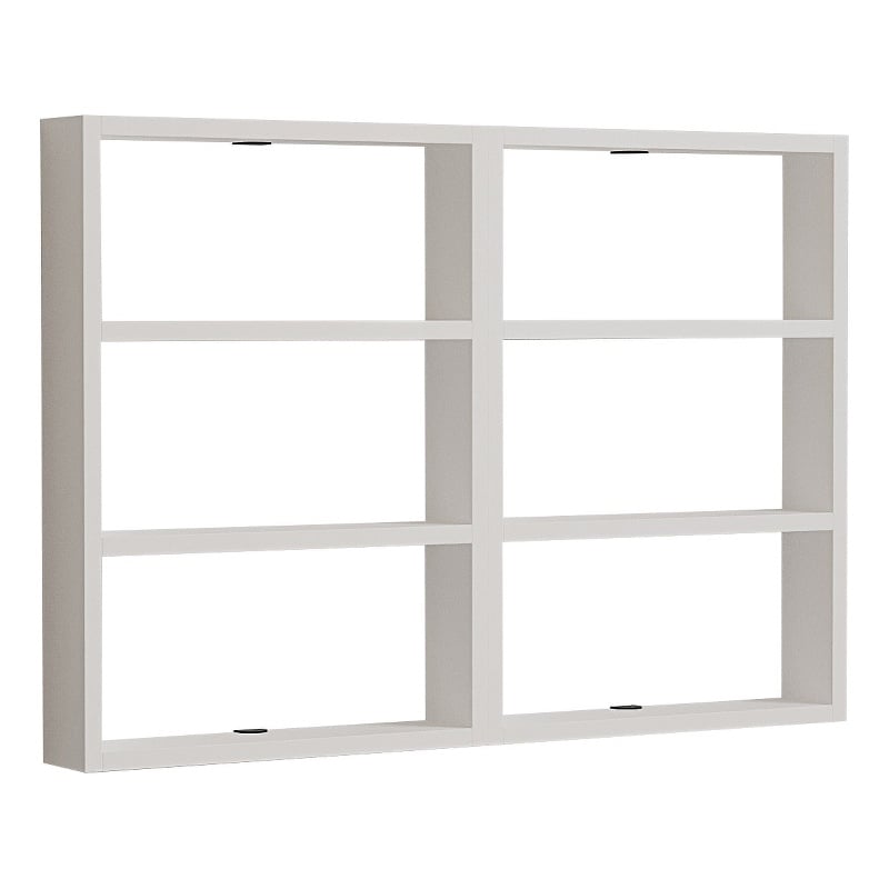 Maklaine Hexagonal Wall Shelf with Multiple Shelves in White
