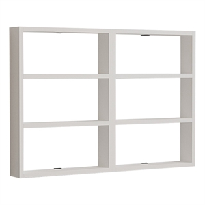 Maklaine Hexagonal Wall Shelf with Multiple Shelves in White