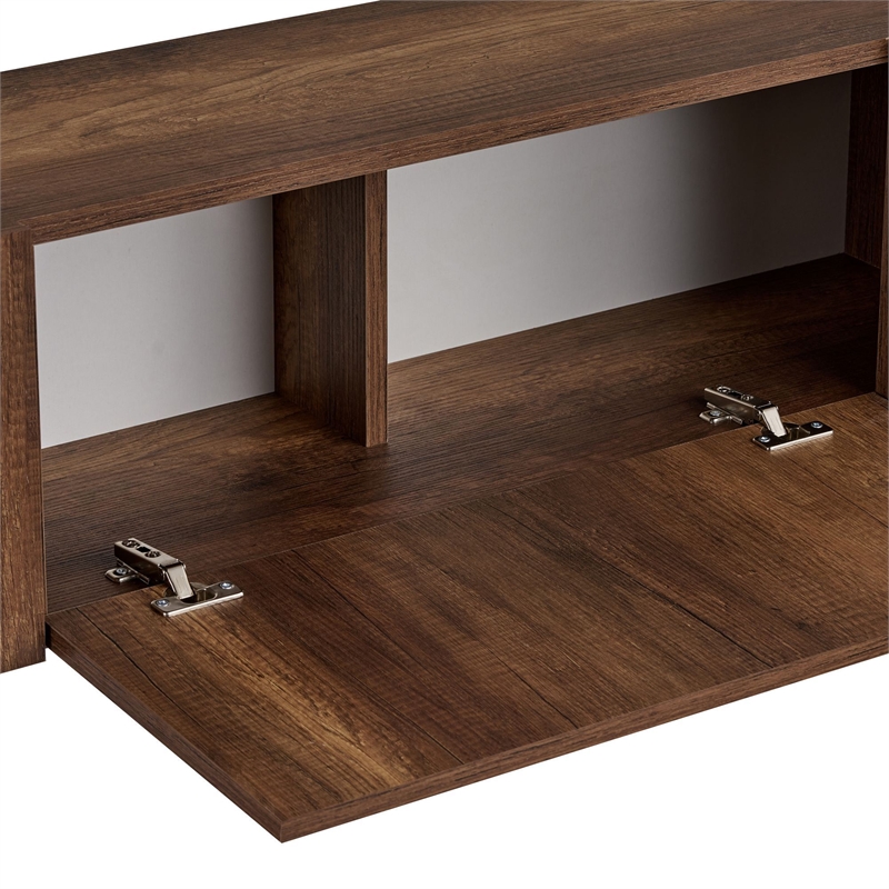 Maklaine Nexus TV Stand in Barok Walnut and Gold with Metal Legs