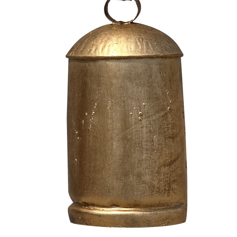 Maklaine Set of 3 Decorative Iron Cow Bells in Antique Gold Finish
