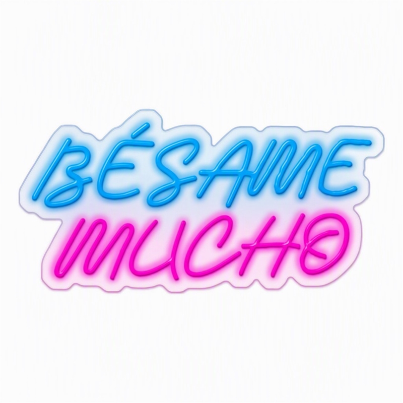 Maklaine LED Neon Sign on Acrylic - Besame Mucho Contemporary Wall Decor