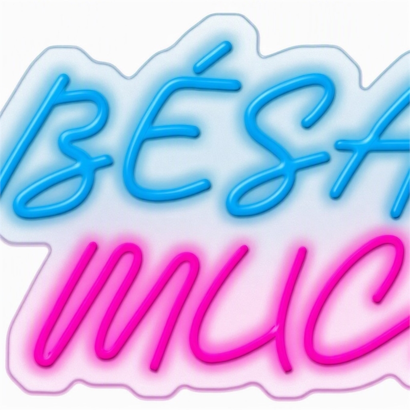 Maklaine LED Neon Sign on Acrylic - Besame Mucho Contemporary Wall Decor